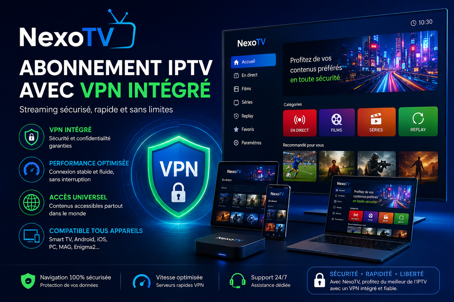 Abonnement IPTV avec VPN intégré