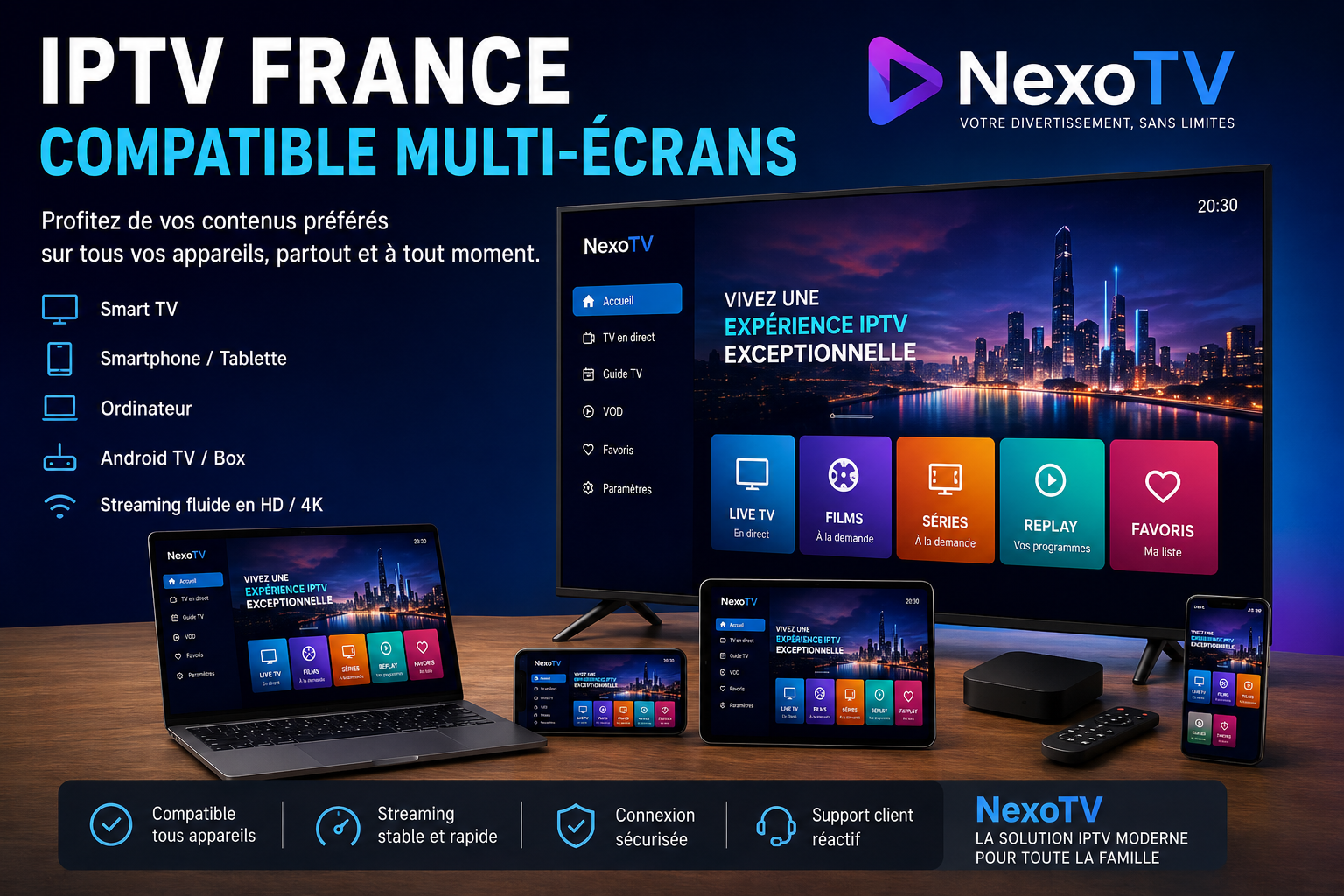 IPTV France compatible multi-écrans | NexoTV