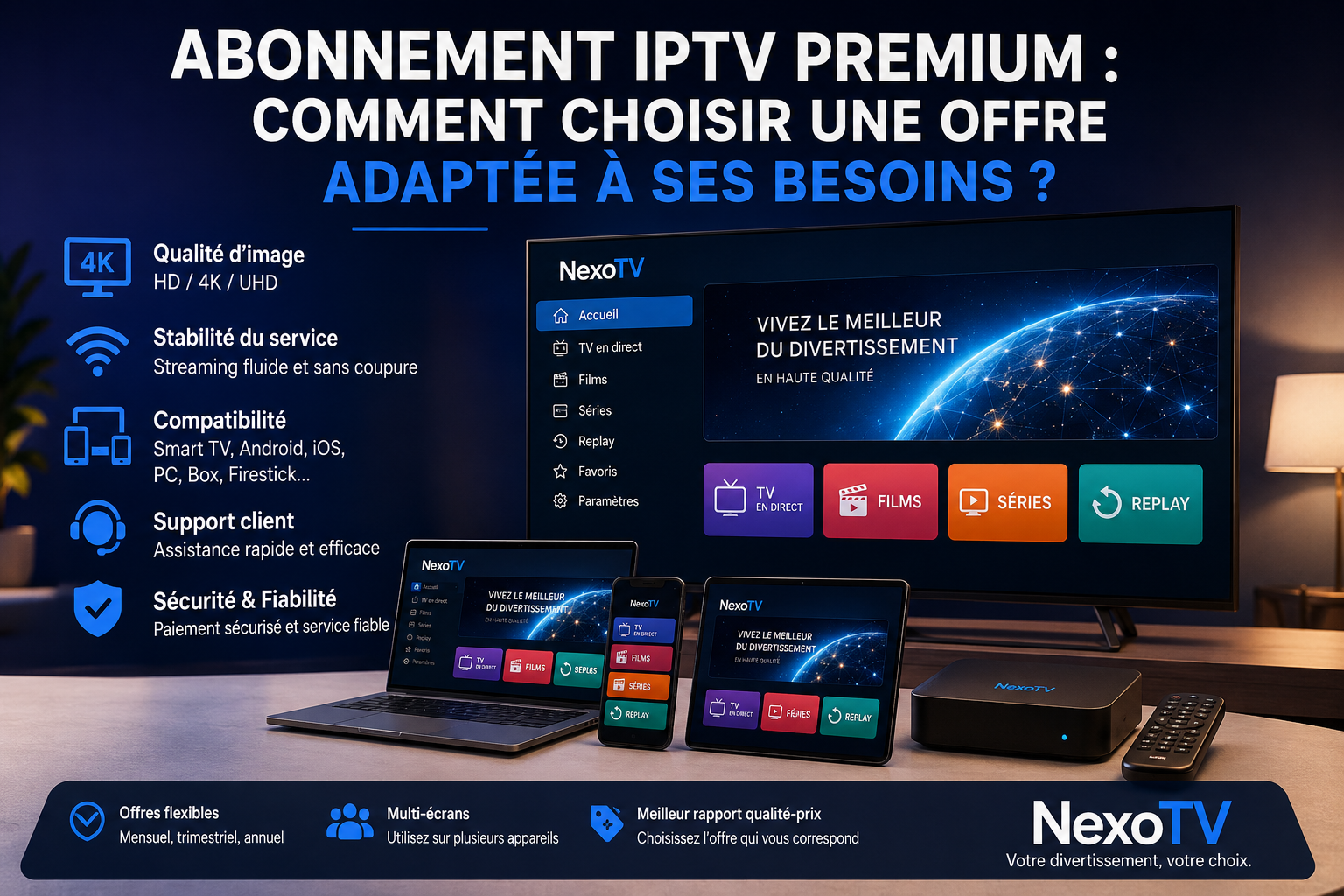 Abonnement IPTV Premium : comment choisir une offre adaptée à ses besoins ?