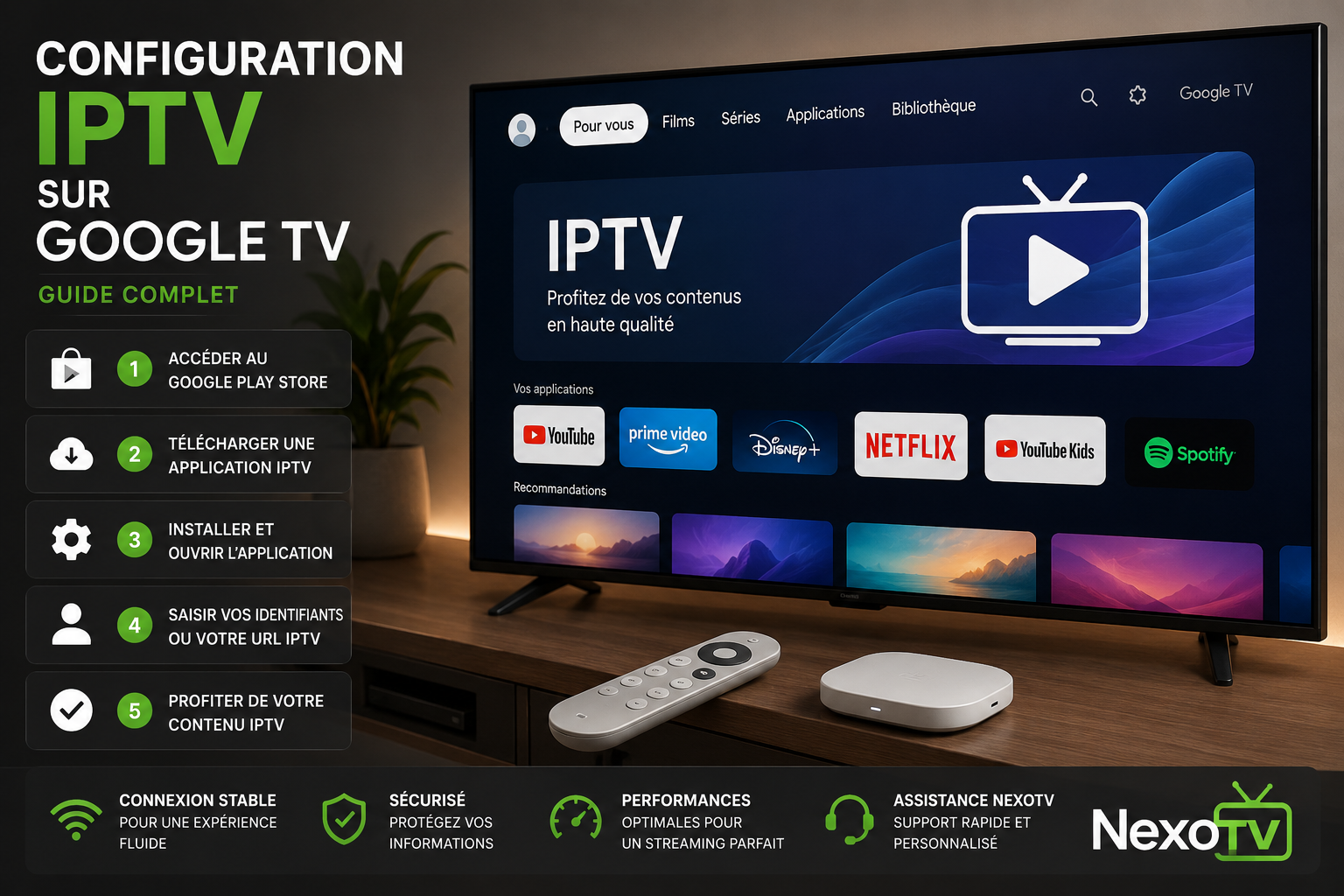 Configuration IPTV sur Google TV